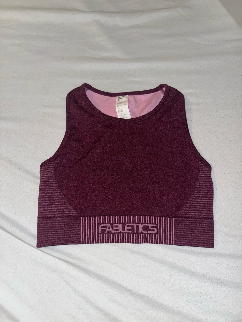 Fabletics Plum Seamless High-Neck Crop Top